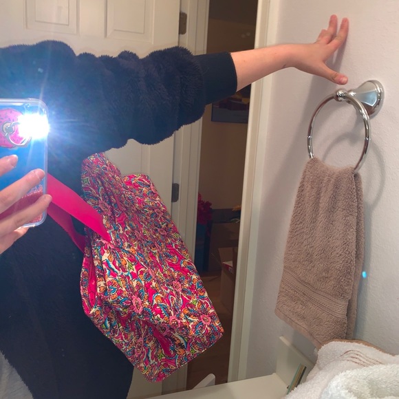 Vera Bradley Triple Compartment Bag Sunburst Pink - Picture 8 of 8